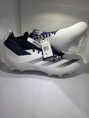 Adizero White & Navy Football Cleats